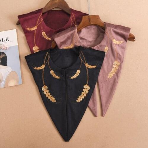 Fashion Floral Embroidery Fake Collars for Women Sweater Blouse Formal Suit False Collar Shawl Decorative Detachable Collars