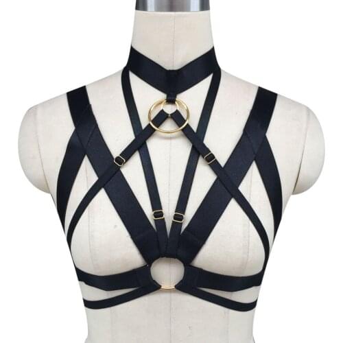 10 pieceHot Women harness Bra body crop top Spandex Adjust Cage bra harness Sexy body stocking Goth harajuku harness belt