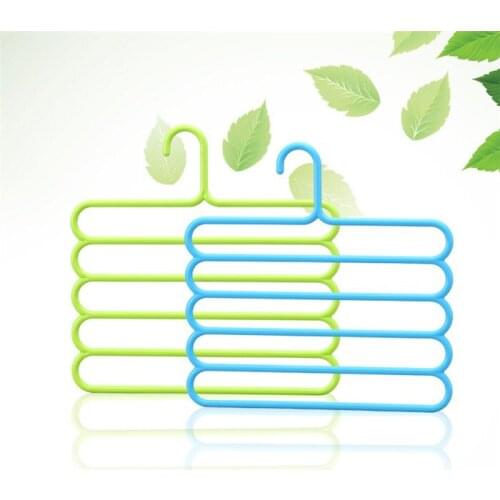 1PC 5 Layers Trousers Hanger Rack Bathroom Kitchen organizer Pants Holder Tie Rack for Clothes Hanger OK 0878