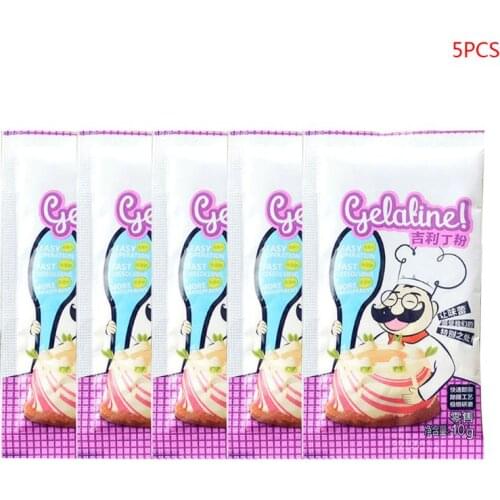 10g x 5 Bags Unflavored Gelatine powder Mousse Cake Jelly Dessert Mix Halal C5AC