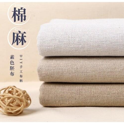 150cm Skin-friendly Breathable Comfortable Fabric Cotton Linen White Grey Cloth Flax Coarse Cloth Linen White Cloth 2021NEW Hot
