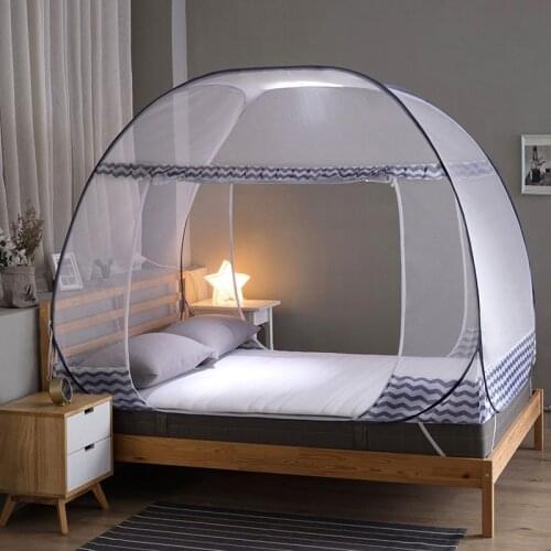 2 Colors New Portable Travel Camp Tent Bed Canopy Mosquito Nets Twin Anti Mosquito Net Collapsible Double Door Yurt Mosquito Net