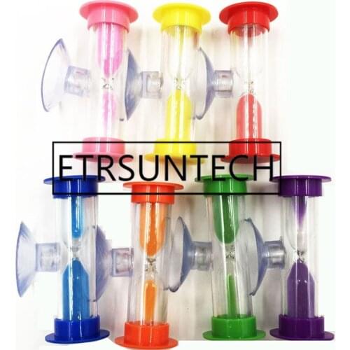200pcs Mini 3 Minutes Sandglass Hourglass Sand Clock Timer Ampulheta For Tooth Brushing Shower Timer Suction Cup Home Decor