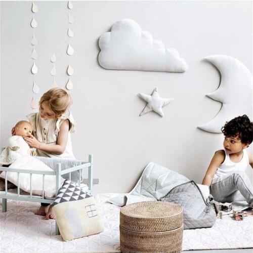 3pcs/set 3D Moon Cloud Star Wall Stickers INS Nordic Style Children Room Decoration Kids Play Tent Hanging Ornament Photo Props