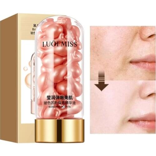 30pcs Placenta Face Serum Hyaluronic Acid Moisturizing Hydrating Whitening Skin-friendly Anti-Aging Shrink Pore Skin Care