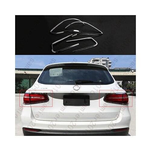 4x Rear Tail Light Lamp Chrome Cover Trim For Mercedes-Benz GLC Class X205 16-17