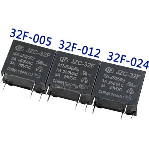 5PCS/lot Relay HF32F JZC-32F-005-ZS3 JZC-32F-012-ZS3 JZC-32F-024-ZS3 3A 5PIN