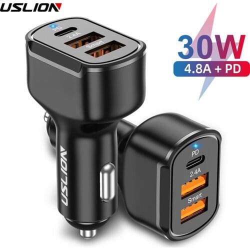 30W PD USB C Car Charger Quick Charge 4.0 3.0 QC4.0 QC3.0 Phone Charger Type C Fast Charging For iPhone 12 Xiaomi Huawei Samsung