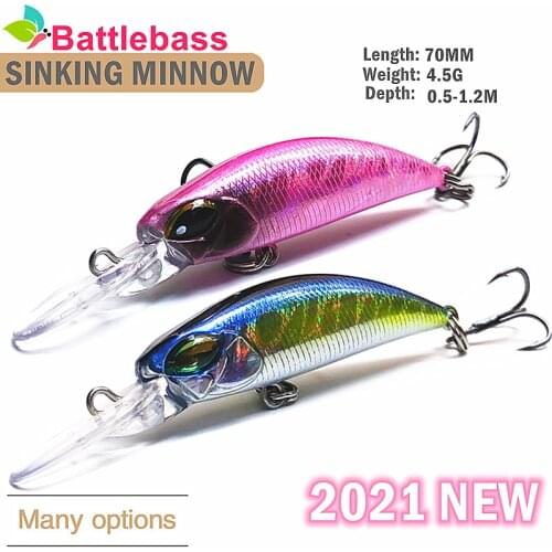 BATTLEBASS 2021 wobblers Jerkbait 7cm 4.5g Hard Bait Small Minnow Crank Fishing lures Bass Fresh Salt water tackle sinking lure