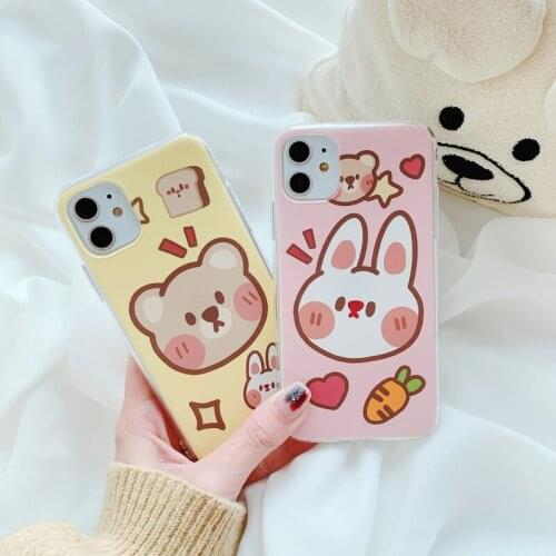 Phone case mobile shell for iphone11 XR XS 7/8/SE 2020 11pro Xs 7p/8plus X/Xs 12 12pro/max 12mini ins cute girl bear lovers new