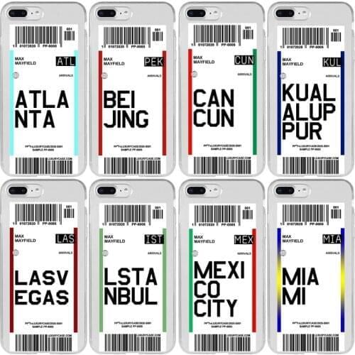 Cover Case for Xiaomi A3 A2 A1 Note Max Mix 2S 3 5C 5S 6 LiteTravel Ticket Label Cairo Miami Milan