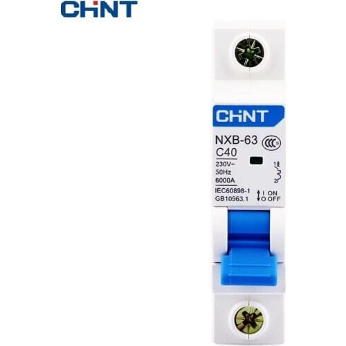 CHNT CHINT NXB-63 1P AC 230/400V Miniature Circuit Breaker C 6 10 16 20 25 32 40 63A Overload Protector DZ47 C Style Air Switch