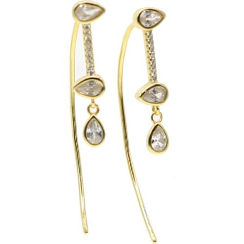 2020 Design Gorgeous Earring Style Tear Drop Charm Long Ear Wire Elegant Women Ladies Daily Jewelry Earring