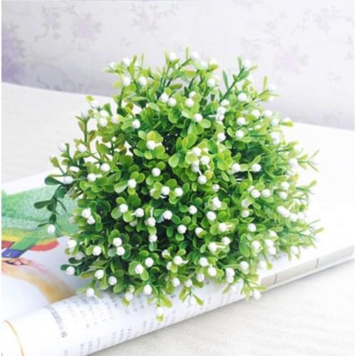 1pc Artificial Grass Vivid Fake Leaf with Berry Decoration Flower Bouquets Wedding Decoration Party Supply Home Decoration