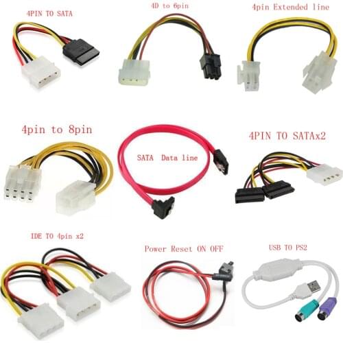 SATA Data line USB to PS2 4PIN 8pin TO SATA Power Reset ON OFF Sata Data line 4pin Extended line