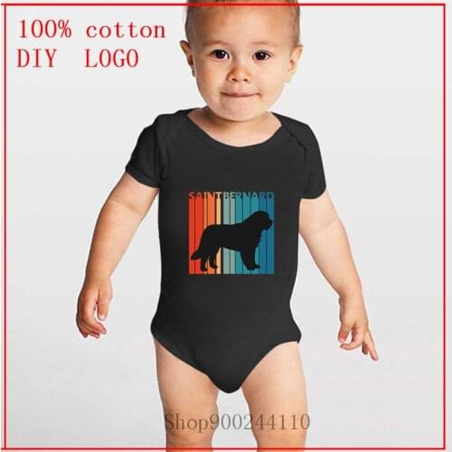 Saint Bernard printing Bodysuits Newborn Baby Boys Girls Unisex Jumpsuit Funny Playsuit Casual Short Sleeve Babe Outfits 0-24M