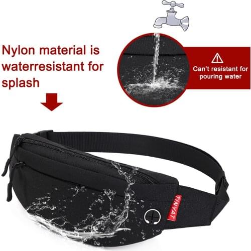 Men Waist Bag pack Purse Casual Large Mans Phone Belt Bag Pouch Canvas Travel Phone Bag Nylon Banana Bag Hip Outdoor running