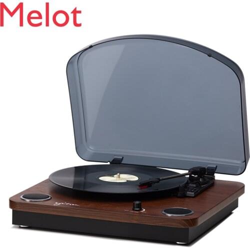 Desktop Vinyl Record Player Voice-Keeping Black Walnut LP Video Player