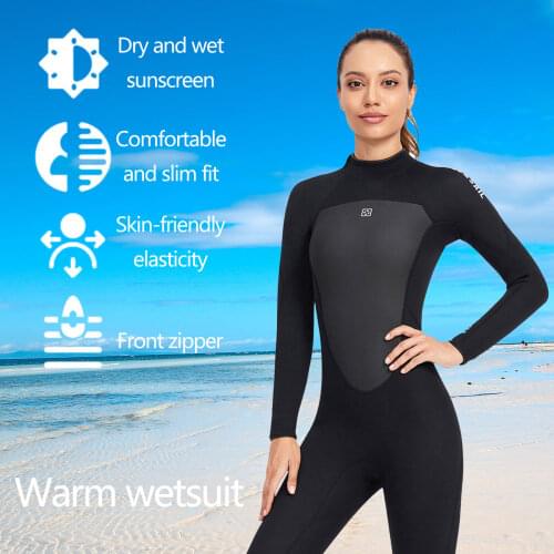 3mm Neoprene Wetsuit Women Full Suit Scuba Diving Surfing Suits Swimming Long Sleeve Thermal Swimsuit Rash Guard for Water Sport