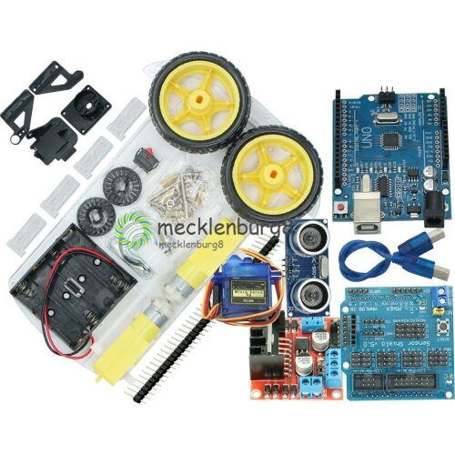 New Avoidance tracking Motor Smart Robot Car Chassis Kit Speed Encoder Battery Box 2WD Ultrasonic module For Arduino kit