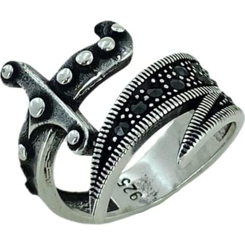 New Zulfiqar Kýlýnç Special Design 925 Sterling Silver Men 'S Ring