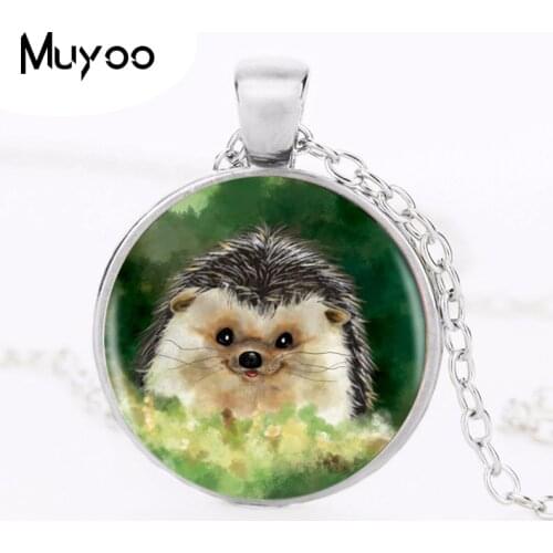 Hedgehog Pendant Necklace Long Chian Statement Handmade Unique Necklace Jewelry HZ1
