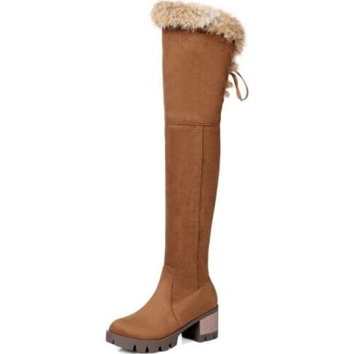 In the fall and winter of 2017 new high with side zipper lady knee-high boots super small size 32-46 boots 1015 foreign trade