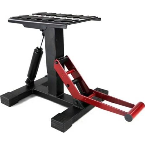 Adjustable Lift Jack Lift Stand Repairing Table for Adventure Touring Motorcycle Street Bike Lift Stand Iron Black + Red