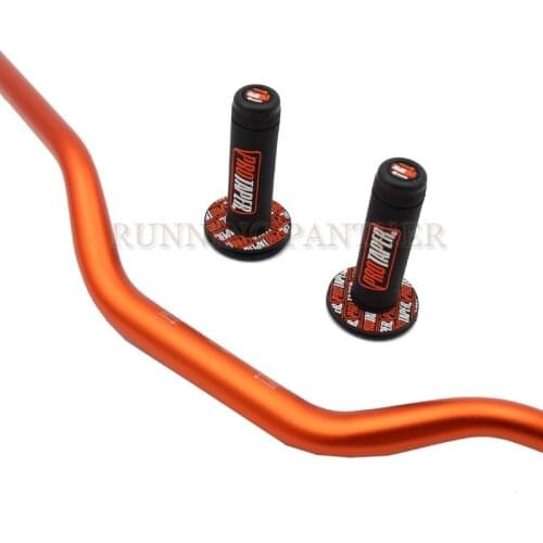 Orange 1 1/8" 28MM MX Handlebar and Grips For KAWASAKI KX125 KX250 99-08 KXF250 04-14 KXF450 06-14