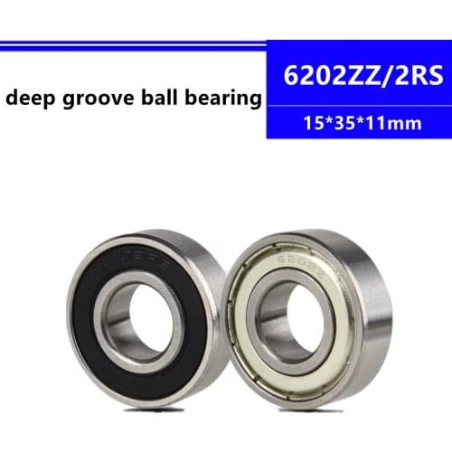 20pcs 6202ZZ 6202-2RS 15x35x11 mm shielded deep groove ball bearing 6202-2Z 6202Z 6202RS 6202 15*35*11 mm