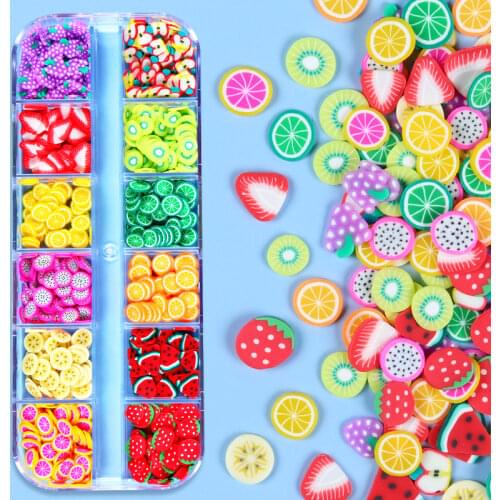 Mixed Fruit Polymer Clay Slices Epoxy Resin Filler Crystal Mud Pigment Jewelry Fillings Slime Charms Strawberry Nail Art Sequins