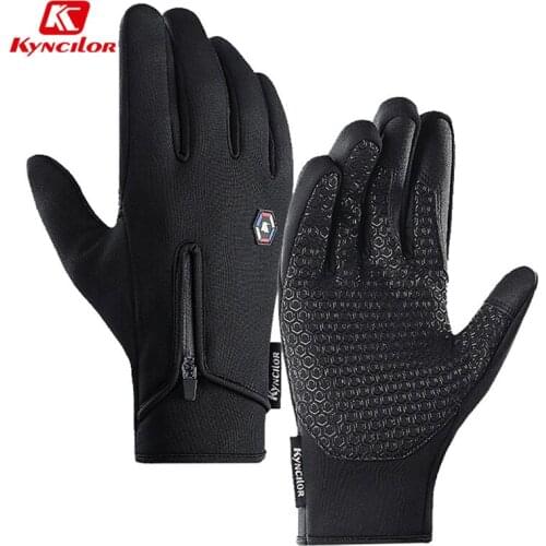 Kyncilor Windproof Cycling Gloves Waterproof Bicycle Glove Black Winter Gloves Full Finger Bike Skiing Fitness Gloves Men Women