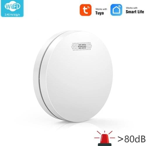 WiFi Fire Smoke Alarm Smart Home Automation Module Wireless Smoke Sound And Light Alarm Sensor Remote Monitor Via SmartLife Tuya
