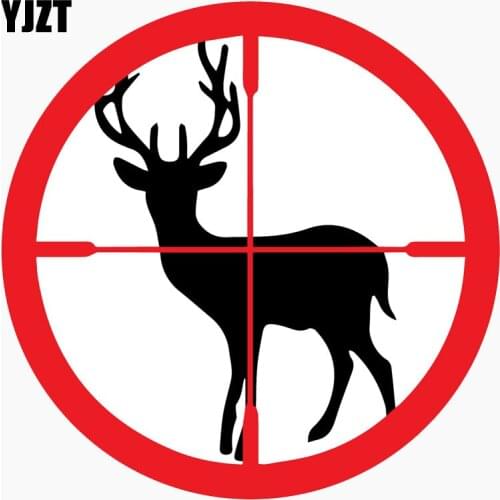 YJZT 11.7CM*11.7CM Deer Hunting Hunter Aim Target Rifles The Tail Of The Car Reflective Car Sticker C1-7744
