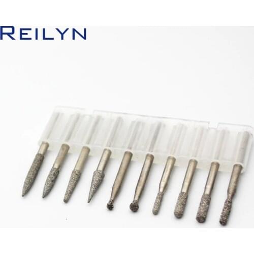Grit#60 grinding bits dremel tools polishing 3mm Emery diamond bits peeling polishing grinding10pcs/set for dremel