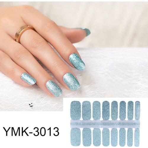 1pc YMK Shiny Nail Sticker Adhesive Decals Decoration Full Cover Long Lasting Wraps Nail Art Stickers Supplies DIY Tips Manicure