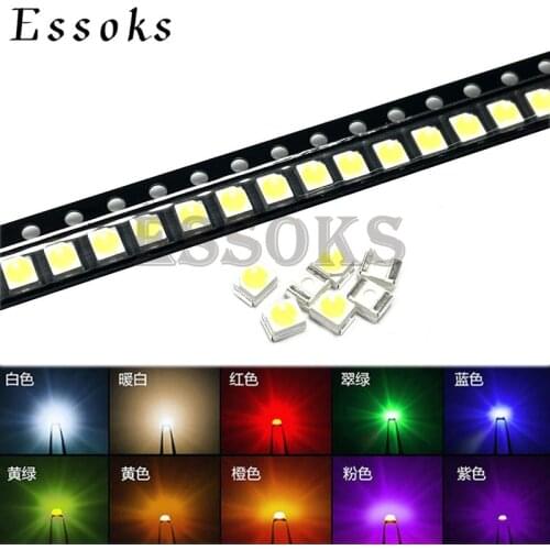 100PCS 1210 3528 LED Ice Blue Red Yellow Green Warm White purple UV Orange Pink RGB SMD light emitting diode high bright quality