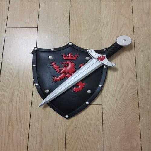 2pcs/set Halloween Gift 2 Style Cosplay Movie Anime Children Prop Lion Shield Golden Sword Role Playing PU Weapon Kids Toy Model