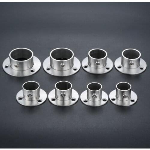 2Pcs Wardrobe Balcony Closet Rod Flange Bracket Rail Support Hanger Clothes Rod Seat Hanger Pipe Tube Holder 19mm/22mm/25mm/32mm