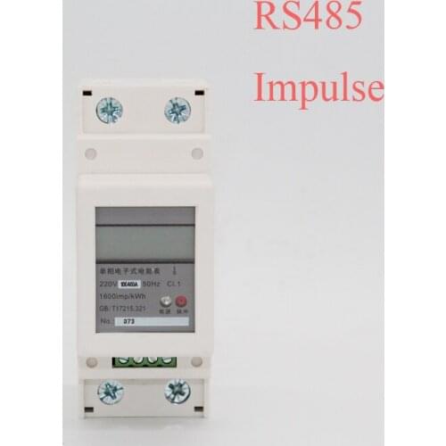 220VAC 10(40)A 50Hz 1600imp/kwh single phase din energy meter with RS485 communication with impulse output din kwh meter