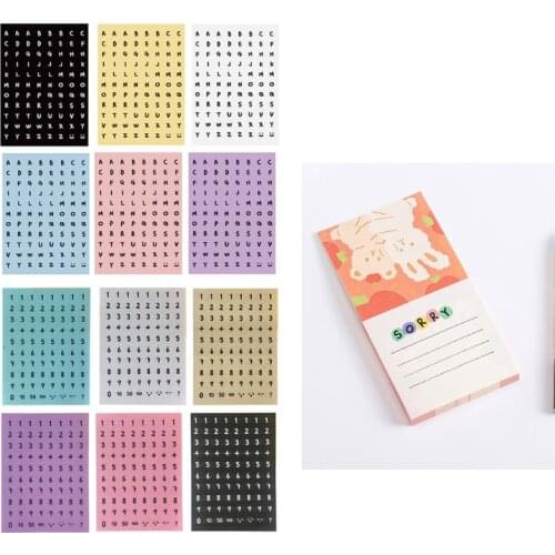 6 Colors Alphabet Letters Number Epoxy Resin Stickers Kit English Letters Mixed Sequins Resin Decorative Stickers Kit