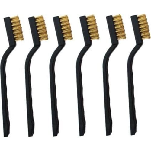 6pc Cleaning Descaling Industrial Stainless Steel Nylon Copper Wire Brush Tool
