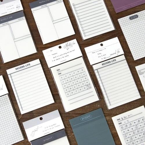 60 Pcs Waterproof PET Transparent Sticky Note Memo Pad Daily Schedule To Do List Paperlaria School Stationery Office Accessories