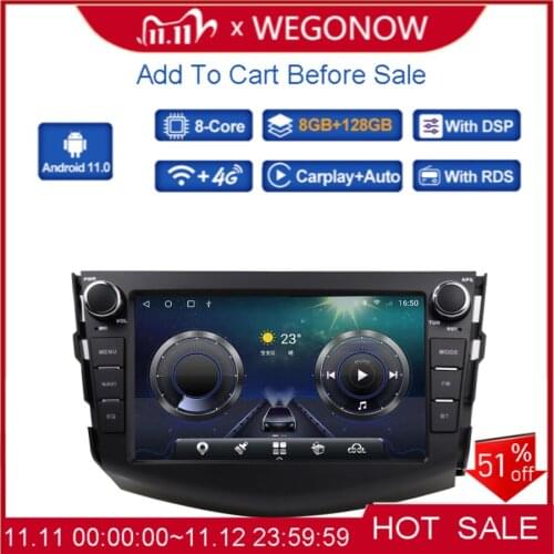 8" Carplay DSP Android 10.0 6GB+128G 4G LTE IPS Car DVD Player GPS WIFI Bluetooth 5.0 RDS Radio For Toyota RAV4 RAV 4 2006 -2012