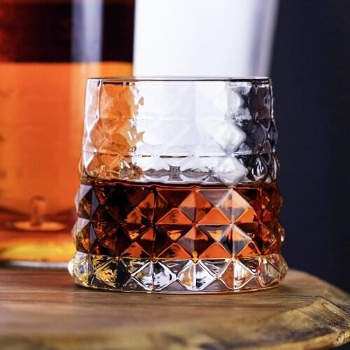 320ml Creative Whiskey Glass Transparent Thick Bottom Crystal Wine Glass Home Bar Water and Party Hotel Wedding Glass Cups Gifts