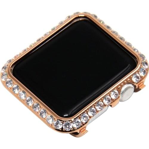 Dropship Series 4 Luxury Full Diamond 40mm Steel Bezel for Apple Watch Stainless Steel bracelet for Apple watch Crystal Strap