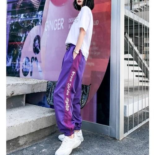Side Letter Print Sweatpants for Women 2021 Fashion Trends Hip Hop Clothing Korean Teenage Girls Baggy Leggings Streetwear Pants