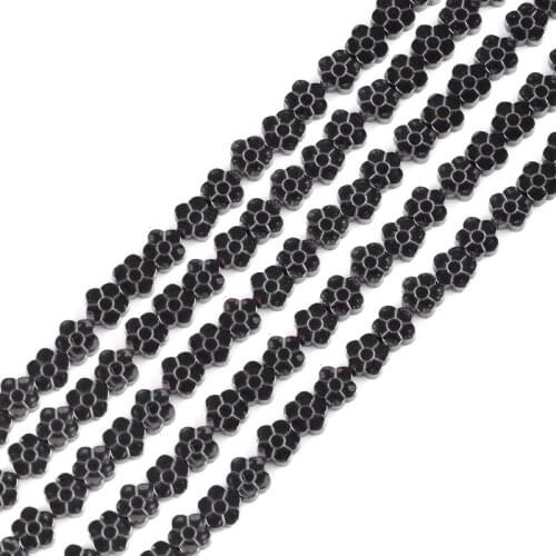 AAA Flowers Black Hematite beads 54Pcs 8*8mm Round Loose lovely beads Natural Stone for DIY Jewelry bracelet Making Accessories