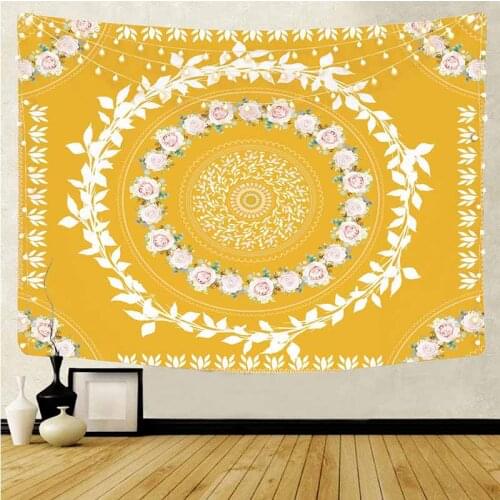 Flowers Mandala Tapestry Wall Hanging Bohemian Wall Cloth Tapestries Dorm Decor Hippie Wall Blanket Wall Carpets Trippy Tapestry
