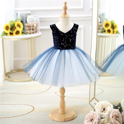 Infant Baby Girls Flower Dresses Sequin Christening Gowns Newborn Baby Baptism Clothes Princess Lace 1st Year Birthday Outfit